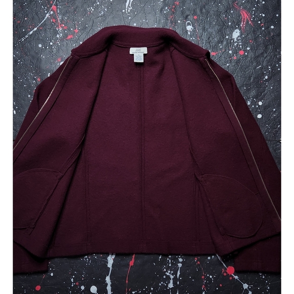 Brooks Brothers 346 women's burgundy wine full-zip wool cardigan sweater jacket - Picture 5 of 9